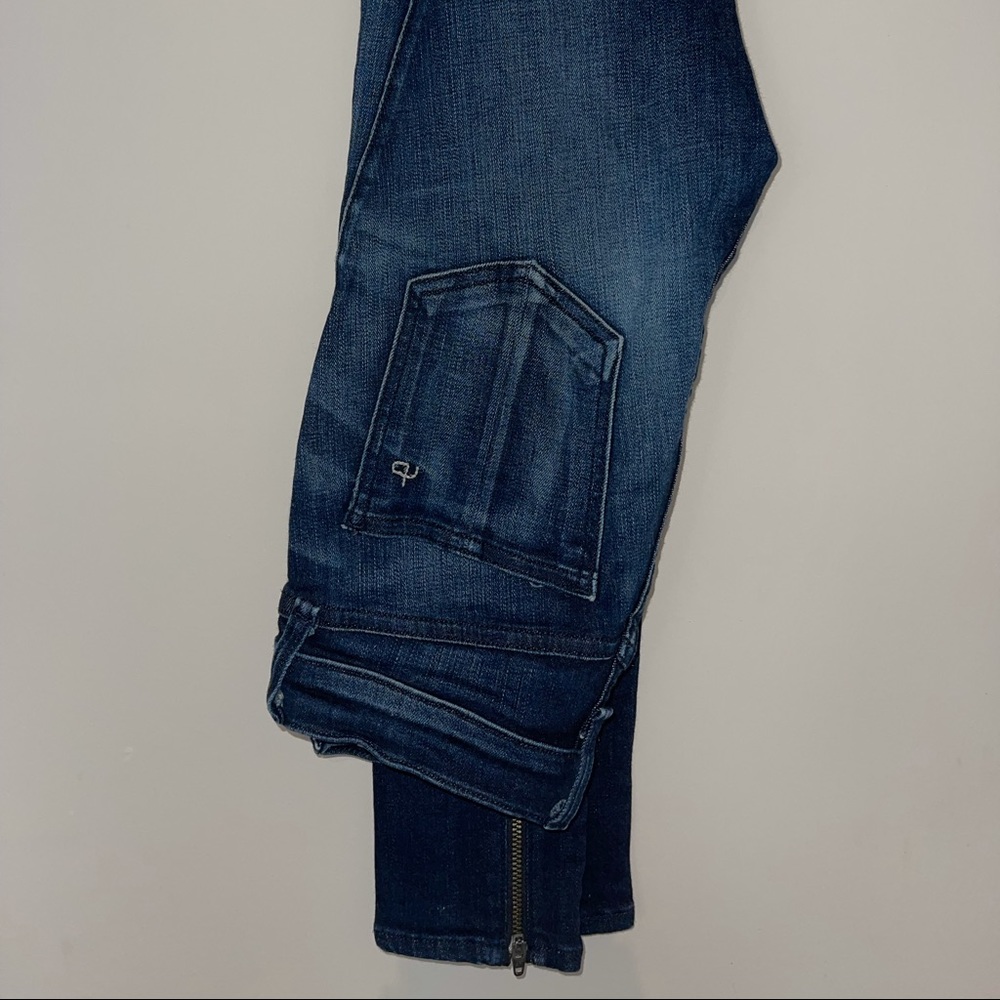 Rag & Bone Women’s Dark Wash Skinny Jean with Ankle Zipper Detail